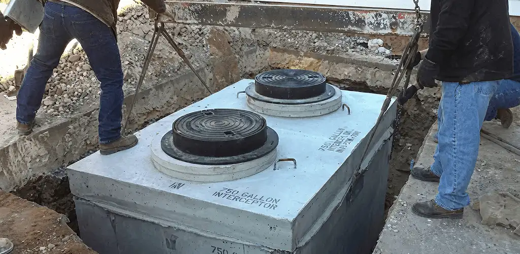 Grease trap installation for a commercial property drainage system in West Palm Beach, FL