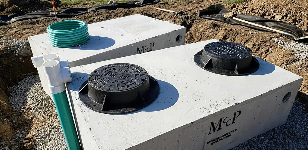 Grease trap installation unit set in place for drainage protection in West Palm Beach, FL