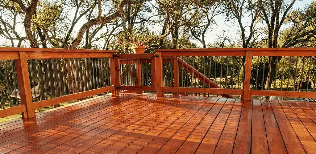 Deck sealing results with a freshly sealed wood deck in West Palm Beach, FL